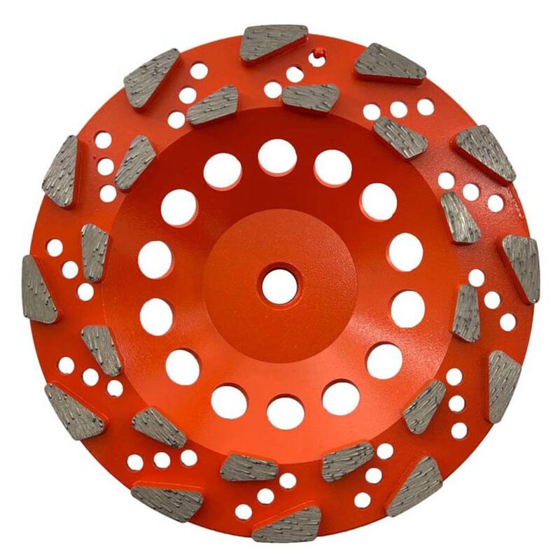 EDiamondTools 7 pulgadas de concreto, segmentados, 24 segmentos de hoja de diamante, rueda de rectificado de diamante agresiva premium, 5/8 pulgadas de diámetro de broca 11 Arbor - ZTP0724A5_THD