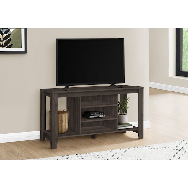 Monarch Specialties Tv Stand, 48 Inch, Console, Storage Shelves, Living Room, Bedroom, Brown Laminate - I 3567