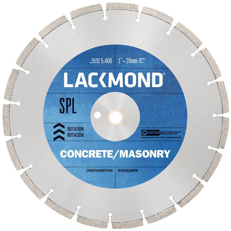 Cuchilla de Diamante para Corte en Seco de Concreto Curado de la Serie SPL de Lackmond de 20 pulgadas x 0.140 x 1 pulgada - SG20SPL1421