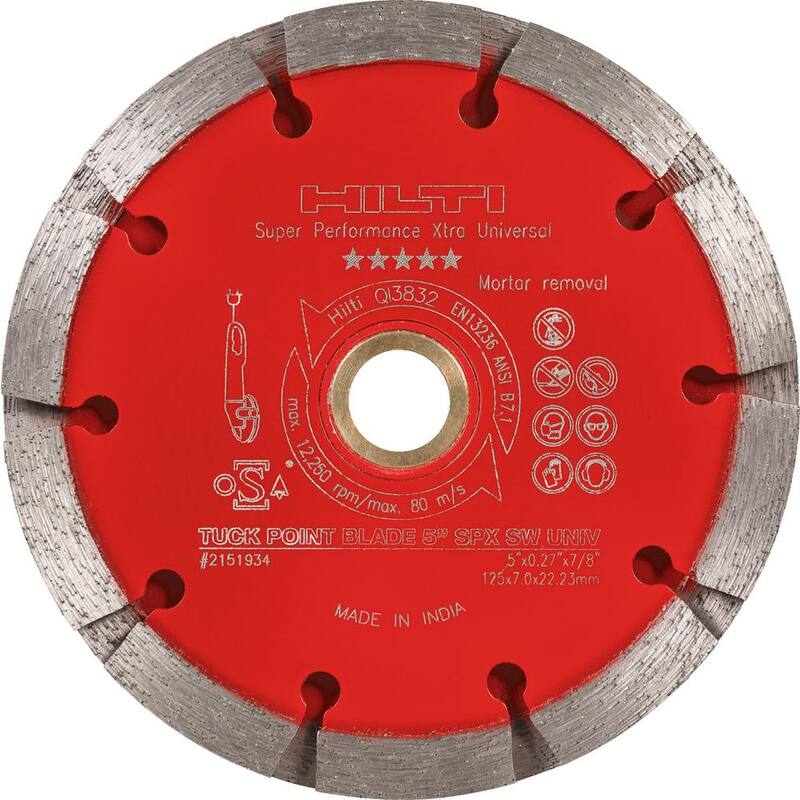 Cuchilla de punta de diamante universal de 5 pulgadas de Hilti con 10 segmentos, rendimiento super (paquete de 6) - 2151934