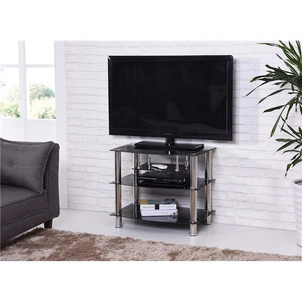 Made-To-Order Four Shelf Glass TV Stand with Mount - MA724737