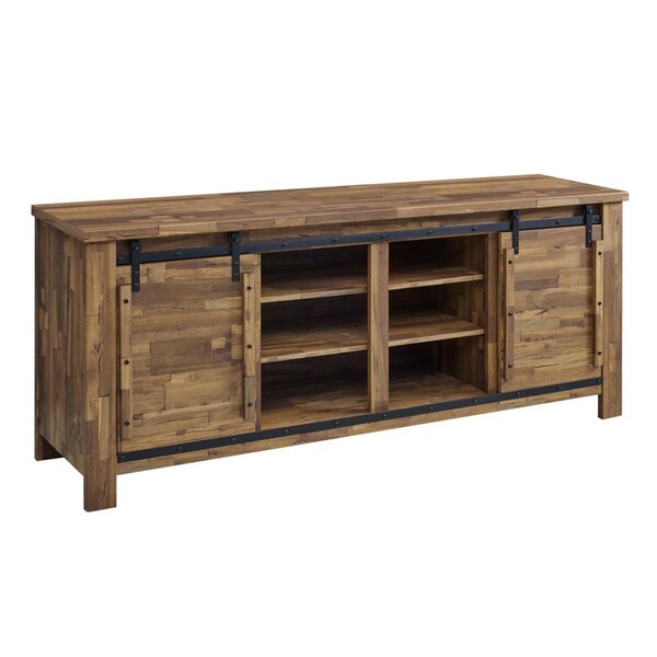 Modway Furniture 71 in. Cheshire Rustic Sliding Door TV Stand, Walnut - EEI-3489-WAL
