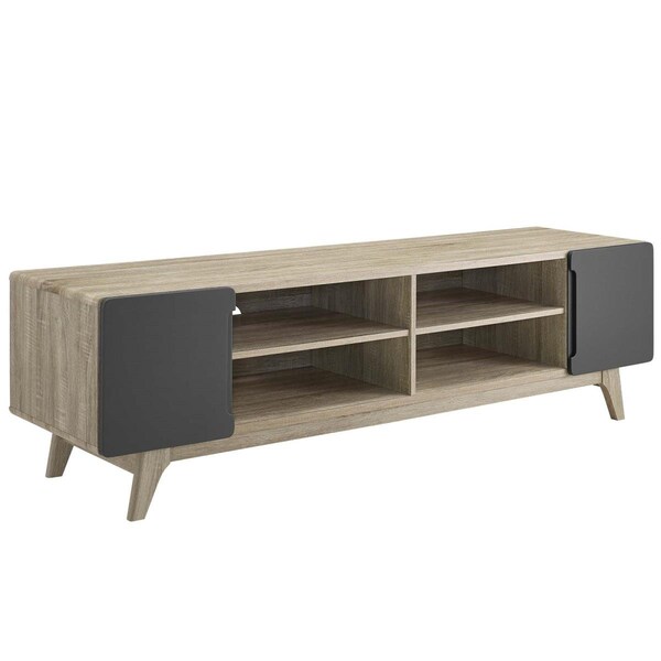 Modway Furniture 70 in. Tread Media Console TV Stand, Natural Gray - EEI-3306-NAT-GRY