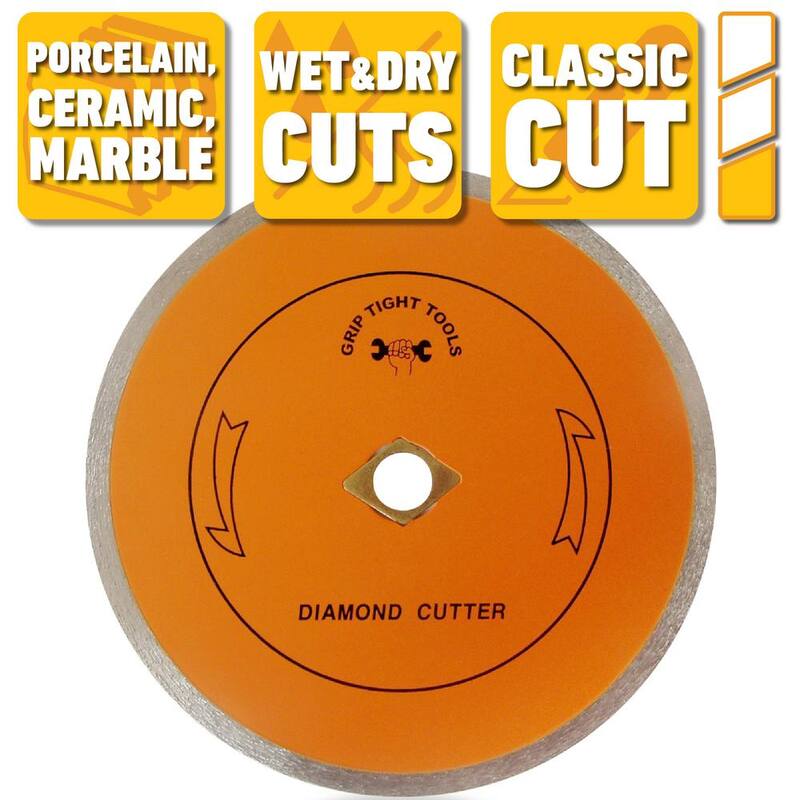 Herramienta GRIP TIGHT 7 pulgadas. Disco de corte de diamante para Cortar Porcelanato, Cerámica y Mármol de Borde Continuo Clásico (Paquete de 10) - B1515-10