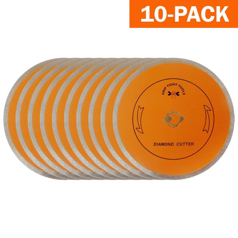 Herramienta GRIP TIGHT 7 pulgadas. Disco de corte de diamante para Cortar Porcelanato, Cerámica y Mármol de Borde Continuo Clásico (Paquete de 10) - B1515-10