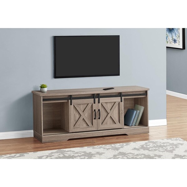Daphnes Dinnette 60 in. Dark Taupe with 2 Sliding Doors TV Stand - DA3603442