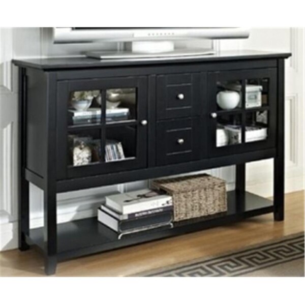 Fine-Line 52 in. Wood Console Table TV Stand  Black - FI609631