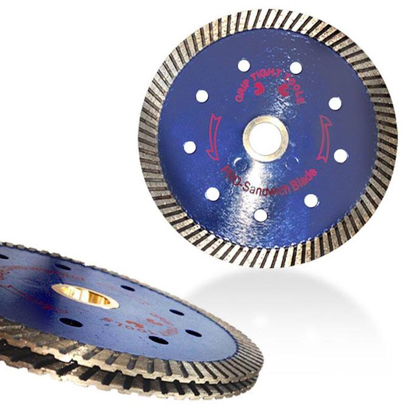 Herramienta de corte Turbo Sandwich de uso general de 5 pulgadas, Professional Diamond Blade, corta granito, mármol, concreto, piedra, ladrillo, albañilería - SAN02