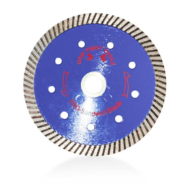 Herramienta de corte Turbo Sandwich de uso general de 5 pulgadas, Professional Diamond Blade, corta granito, mármol, concreto, piedra, ladrillo, albañilería - SAN02