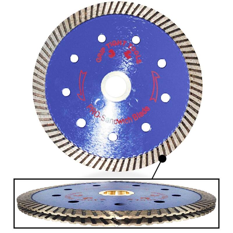 Herramienta de corte Turbo Sandwich de uso general de 5 pulgadas, Professional Diamond Blade, corta granito, mármol, concreto, piedra, ladrillo, albañilería - SAN02