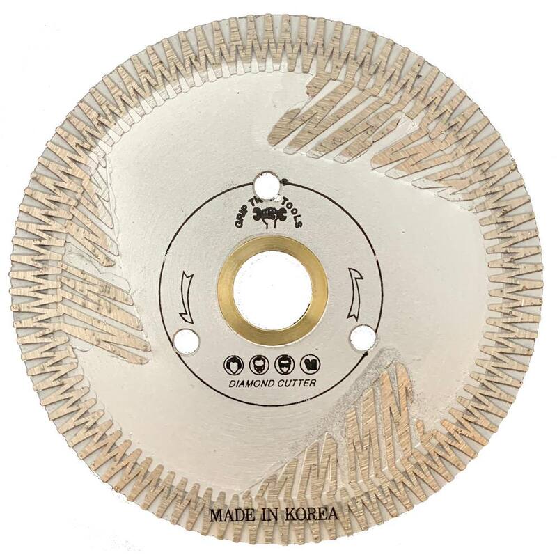 Herramientas GRIP TIGHT 4 pulgadas. Hoja de corte de diamante de corte turbo profundo premium para cortar granito, mármol, concreto, piedra, ladrillo y albañilería (paquete de 3) - B1537-3