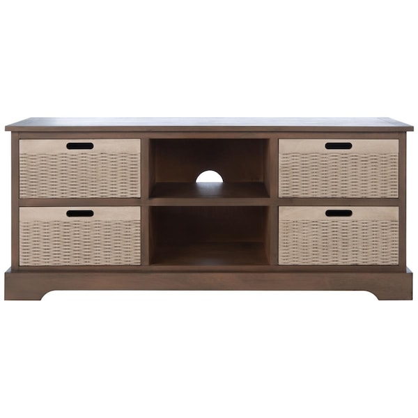 Safavieh Landers 4 Drawer Media Stand, Brown - MED5704C