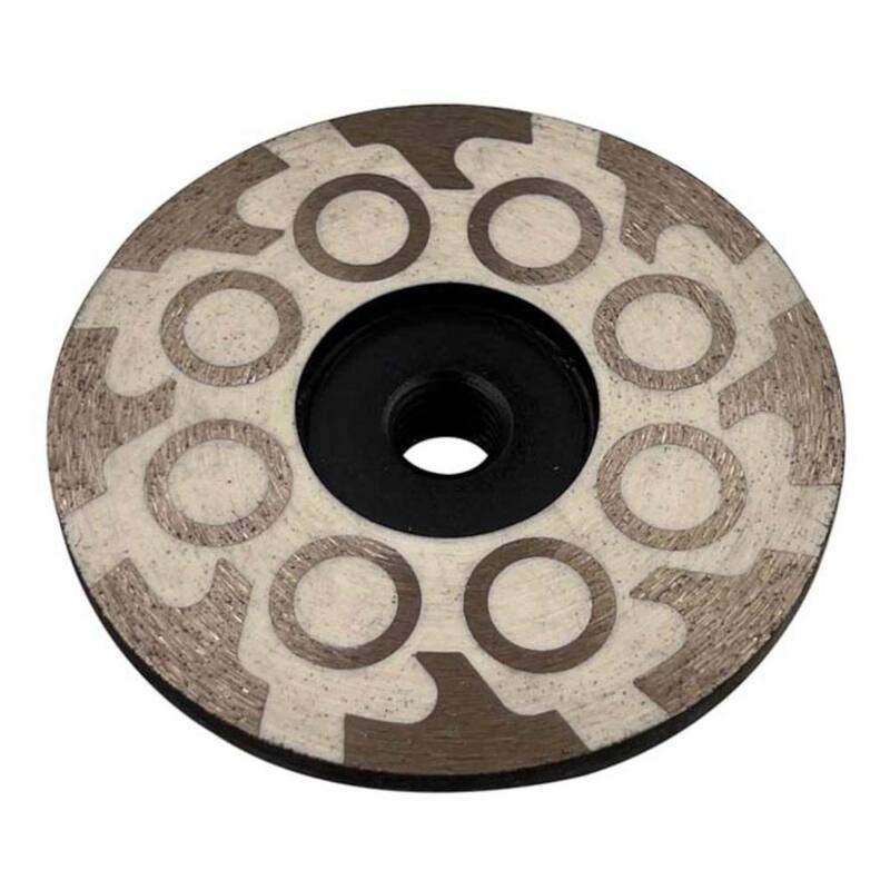 EDiamondTools 4 pulgadas. Piedra natural y artificial, grano medio, rueda de rectificado llenada de resina, húmeda o seca, husillo roscado de 5/8 pulgadas-11 - RFC04F_THD