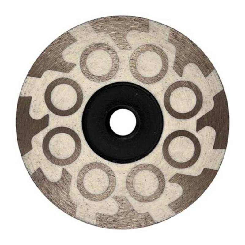 EDiamondTools 4 pulgadas. Piedra natural y artificial, grano medio, rueda de rectificado llenada de resina, húmeda o seca, husillo roscado de 5/8 pulgadas-11 - RFC04F_THD