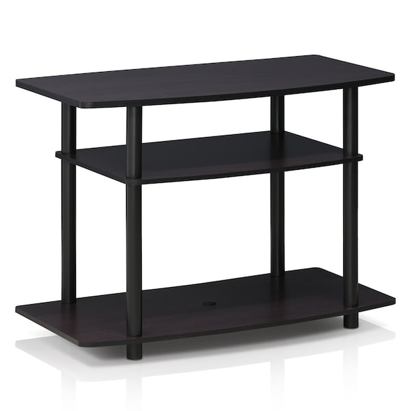 Betterbattery Turn-N-Tube No Tools 3-Tier TV Stand, Dark Walnut - BE2610472