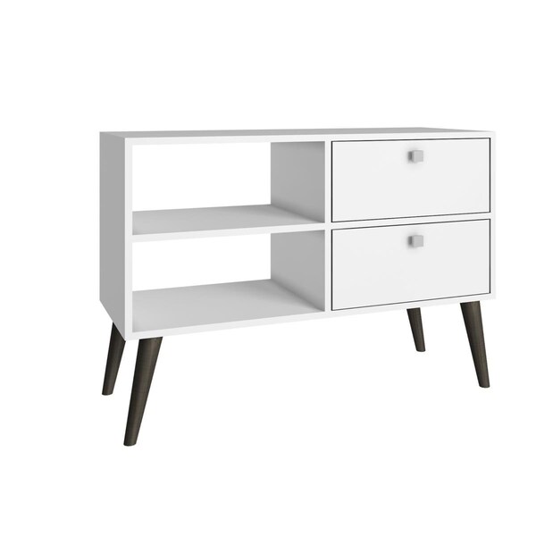 Designed To Furnish Accentuations by Practical Dalarna TV Stand with 2 Open Shelves & 2-Drawers in White - DE2210578