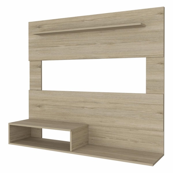 Magneticismmagnetismo 55 in. Manufactured Wood Open Shelving Entertainment Center, Light Pine - MA3662826