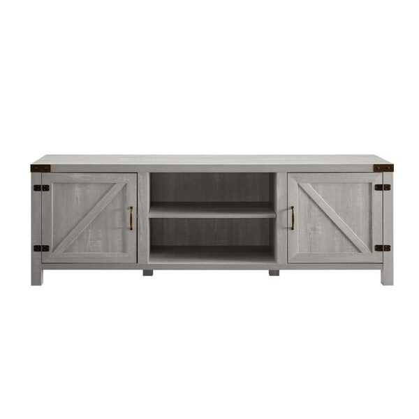 Walker Edison Furniture Walker Edison  70 in. Modern Farmhouse TV Stand, Stone Grey - W70BDSDST
