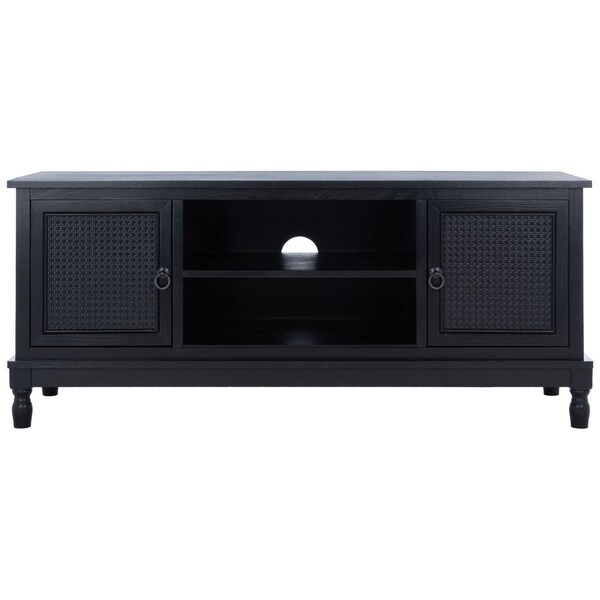 Safavieh 20 x 47.3 x 15.8 in. Haines 2 Door 1 Shelf Media Stand, Black - MED5709A