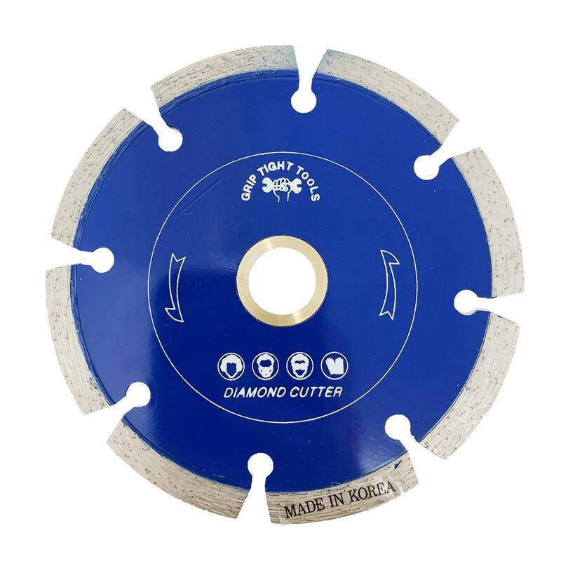 Herramientas de agarre firme 4 in. Hoja de diamante segmentada premium para cortar granito, mármol, concreto, piedra, ladrillo y albañilería (paquete de 3) - B1519-3