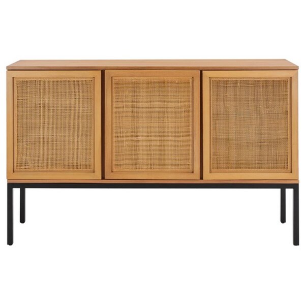Safavieh Zadie 2 Shelf Rattan Sideboard Natural Rattan & Black Legs - MED5010C