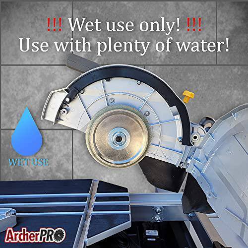 Rueda de perfil ArcherPro de 6 x 1/2 pulgadas para perfilado de azulejos, con borde continuo, vacío, soldada con diamante Bullnose Table Saw Blade (paquete de 1) - VBW6002
