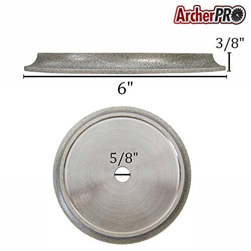 Rueda de perfil ArcherPro de 6 x 1/2 pulgadas para perfilado de azulejos, con borde continuo, vacío, soldada con diamante Bullnose Table Saw Blade (paquete de 1) - VBW6002