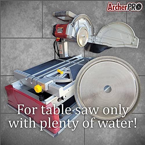 Rueda de perfil ArcherPro de 6 x 1/2 pulgadas para perfilado de azulejos, con borde continuo, vacío, soldada con diamante Bullnose Table Saw Blade (paquete de 1) - VBW6002