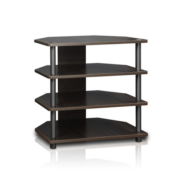 Furinno Turn-N-Tube Easy Assembly 3-Tier Petite TV Stand- Espresso - 23.2 x 23.7 x 14.6 in. - 15093CC/GY