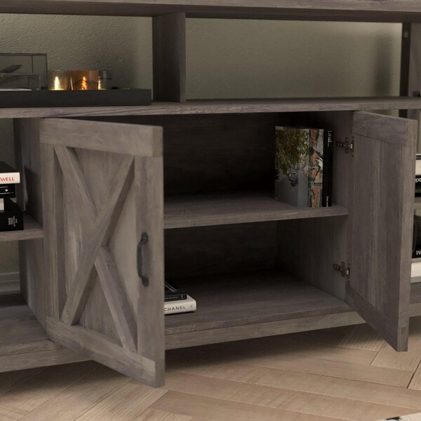 Flash Furniture 60" Coastal Gray TV Stand with Storage Shelves - ZG-025-GY-GG