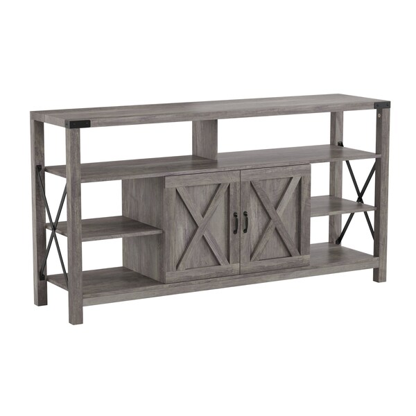 Flash Furniture 60" Coastal Gray TV Stand with Storage Shelves - ZG-025-GY-GG