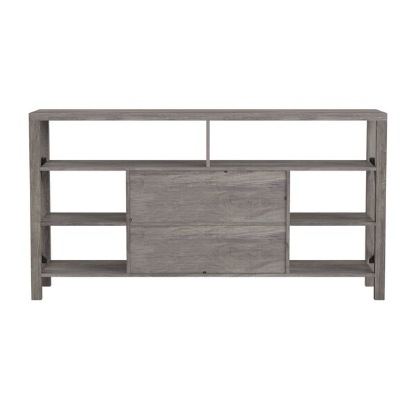 Flash Furniture 60" Coastal Gray TV Stand with Storage Shelves - ZG-025-GY-GG