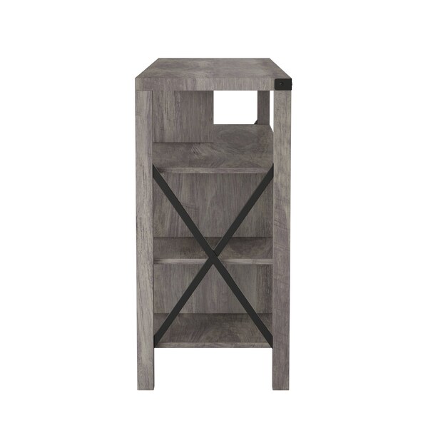 Flash Furniture 60" Coastal Gray TV Stand with Storage Shelves - ZG-025-GY-GG