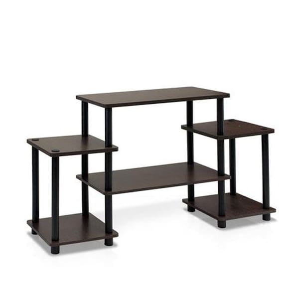 Highkey Turn-N-Tube No Tools Entertainment Center; Dark Brown & Black - 22.85 x 41.5 x 11.6 in. - LR93520