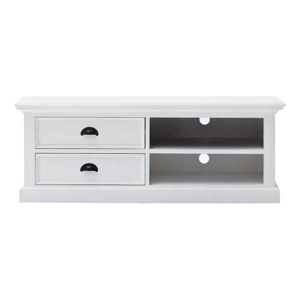 Gfancy Fixtures 47 in. Classic White Entertainment Unit with Two Drawers - GF3096870