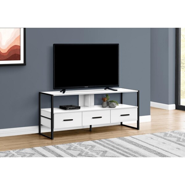 Nextgen 48 in. White & Black Metal TV Stand - NE3067107
