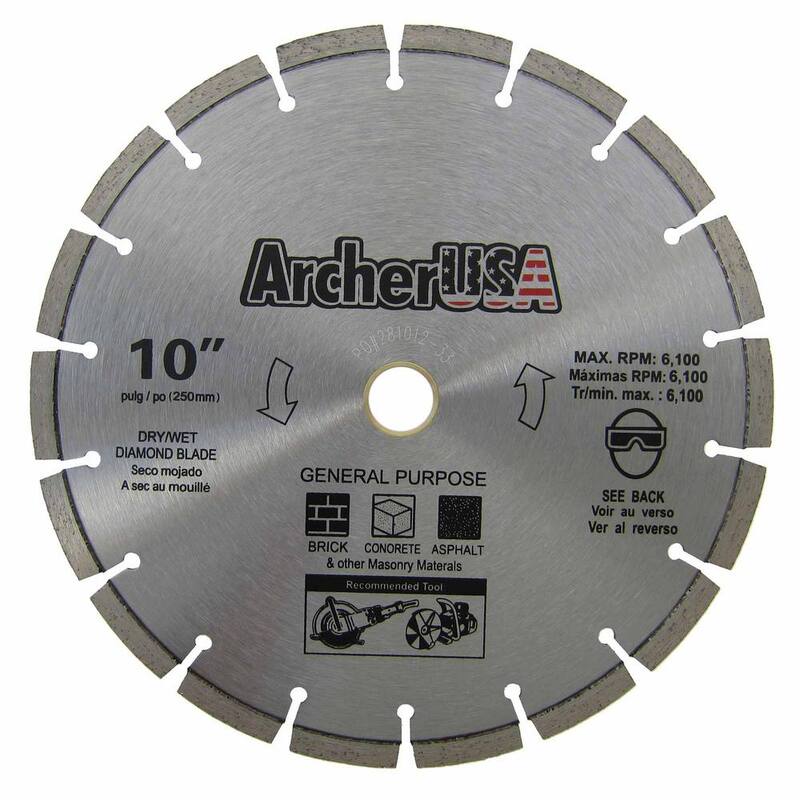 Archer USA 10 in. Hoja de Diamante para Uso General - LWGP10