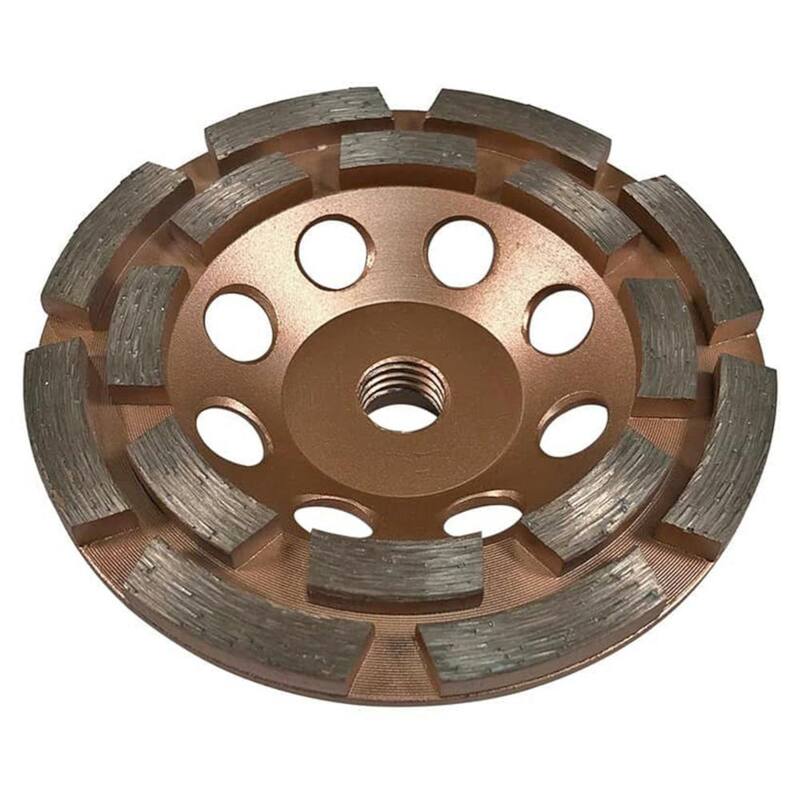 Rueda de molienda de diamante de 4.5 pulgadas para concreto y albañilería, 16 segmentos turbo de doble fila, 5/8 pulgadas-11 rosca de conexión - DWS4516A5_THD