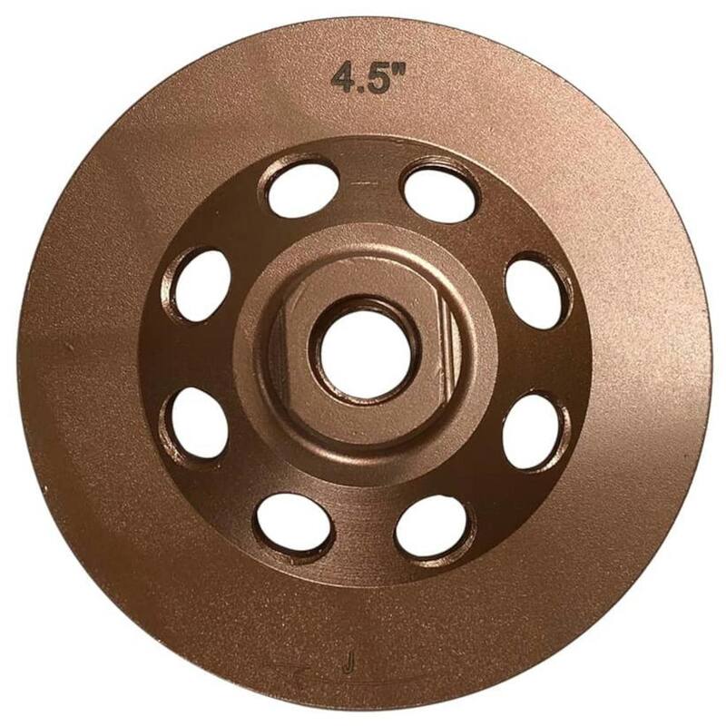 Rueda de molienda de diamante de 4.5 pulgadas para concreto y albañilería, 16 segmentos turbo de doble fila, 5/8 pulgadas-11 rosca de conexión - DWS4516A5_THD
