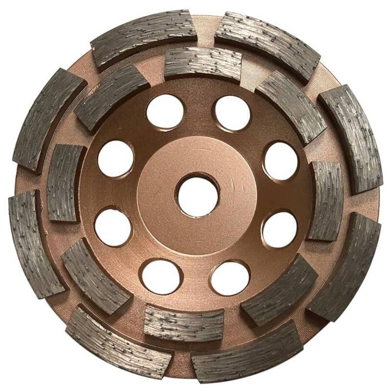 Rueda de molienda de diamante de 4.5 pulgadas para concreto y albañilería, 16 segmentos turbo de doble fila, 5/8 pulgadas-11 rosca de conexión - DWS4516A5_THD