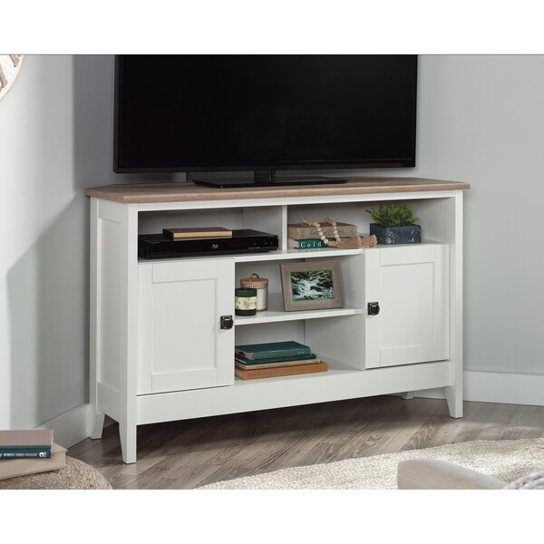 Sauder August Hill Corner Entert Stand Glw , Accommodates up to a 50 in. TV weighing 50 lbs - 433851