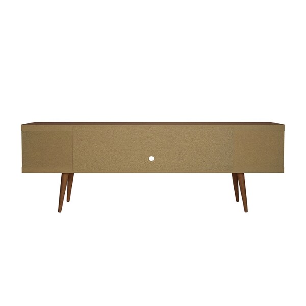 Manhattan Comfort Utopia 70.47" TV Stand with Splayed Wooden Legs and 4 Shelves in Maple Cream - 19755