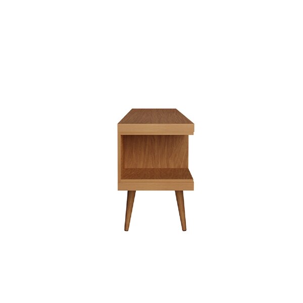 Manhattan Comfort Utopia 70.47" TV Stand with Splayed Wooden Legs and 4 Shelves in Maple Cream - 19755