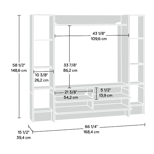 Sauder Beginnings Enter Wall System Ss , Accommodates up to a 42 in. TV, weighing 50 lbs or less - 428240