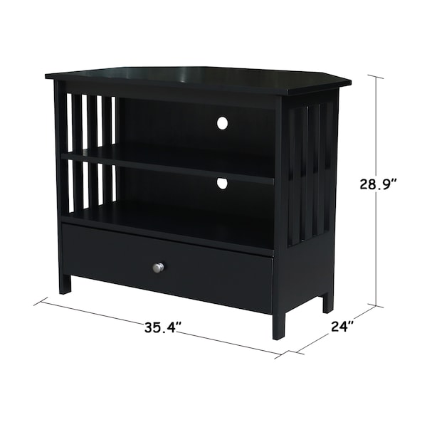International Concepts Mission Corner TV Stand, Black - TV46-27