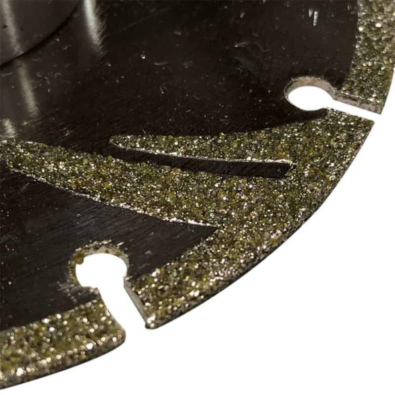 EDiamondTools 4.5 pulgadas. Cuchilla de diamante electrochapada para cortar/rectificar, con segmento de borde segmentado, para piedra, mármol, granito o travertino, 5/8 pulgadas 11 Arbor - EP45A5_THD.