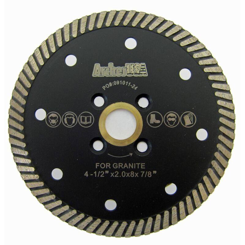 Cuchilla de Diamante Turbo Estrecha de 4.5 pulgadas para Corte de Granito - HNTR045