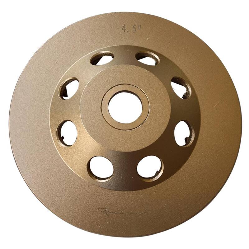 Rueda de copa de molienda de diamante para concreto de 4.5 pulgadas, con 18 segmentos de hoja de diamante turbo, eje no roscado de 7/8 de pulgada y 5/8 de pulgada - SWS4518A7