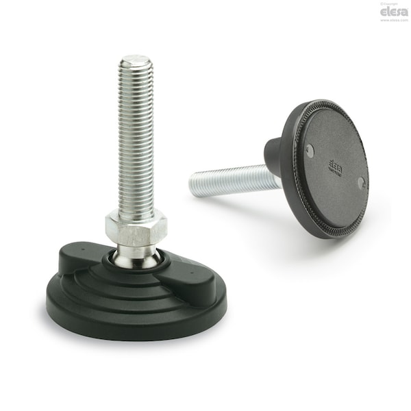 Elesa Levelling elements for ground mounting, LV.F-100-14-AS-SST-3/8-16x4 - LV.F-SST (INCH SIZES)