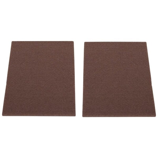 Prosource Furniture Pad, Felt Cloth, Brown, 6 x 4-1/2 in Dia, 4-1/2 in W, 5/64 in Thick, Square - FE-S307-PS